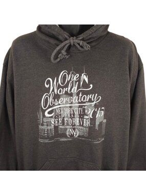 One World Observatory Sweatshirt Hoodie Mens Size Large Gray New York City